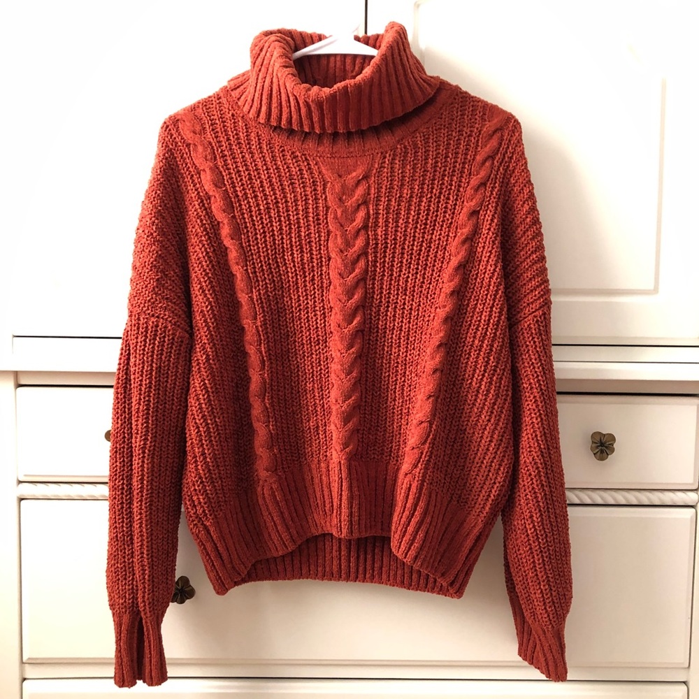 Orange Chunky Turtleneck